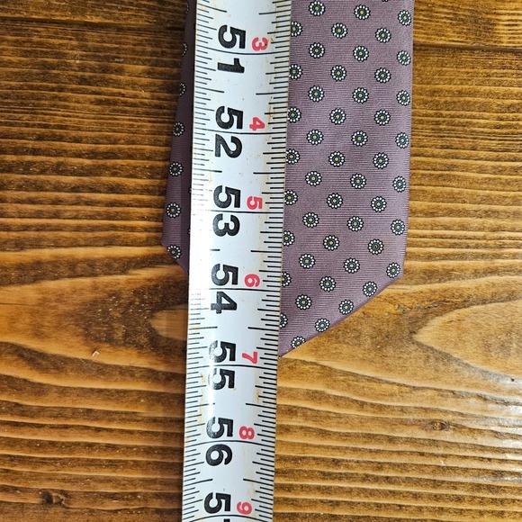 Michael Reed Collection 100% Silk Men's Tie Purple Floral Geometric Pattern 56" - Picture 5 of 5